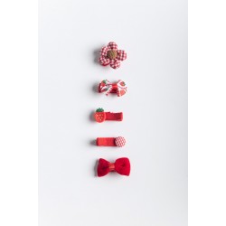 5-Pack of Hair Clips with Appliqué 