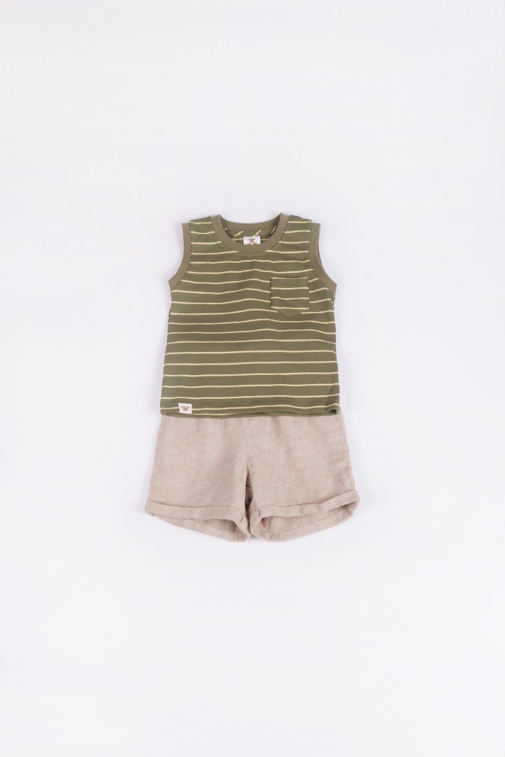 Striped T-Shirt with Short Suit Set